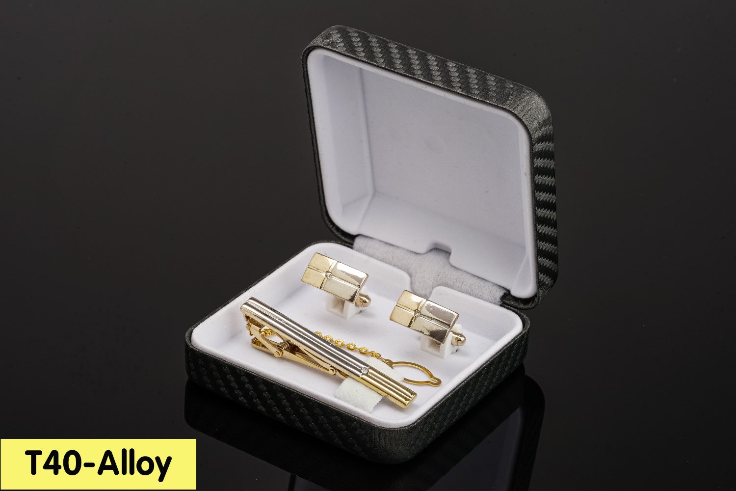 Bộ Cufflink khuy măng set- Tie Clip T40-Alloy